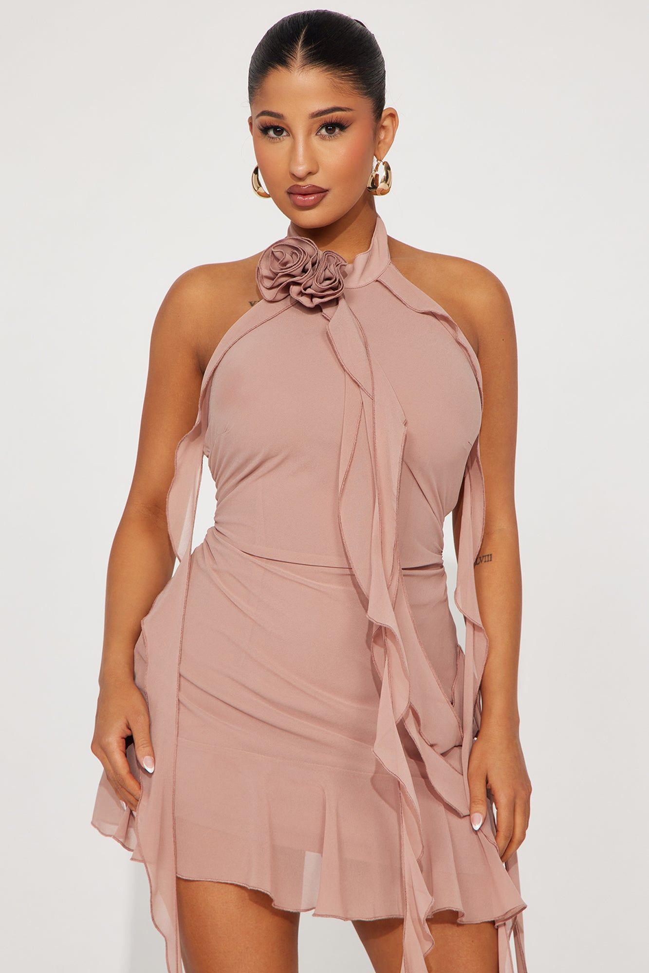 Brielle Chiffon Mini Dress - Mauve sold by Fashion Nova product image thumbnail 2