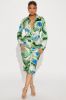 Abstract Satin Midi Dress - Green/combo sold by Fashion Nova