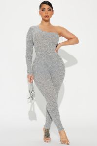 Staci Jumpsuit - Heather Grey sold by Fashion Nova