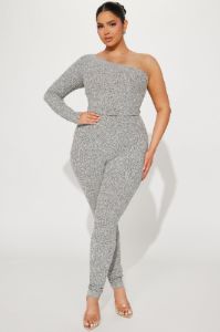 Staci Jumpsuit - Heather Grey sold by Fashion Nova