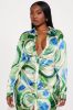 Abstract Satin Midi Dress - Green/combo sold by Fashion Nova
