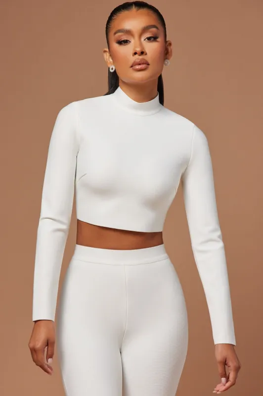 Avah Bandage Crop Top - White sold by Fashion Nova