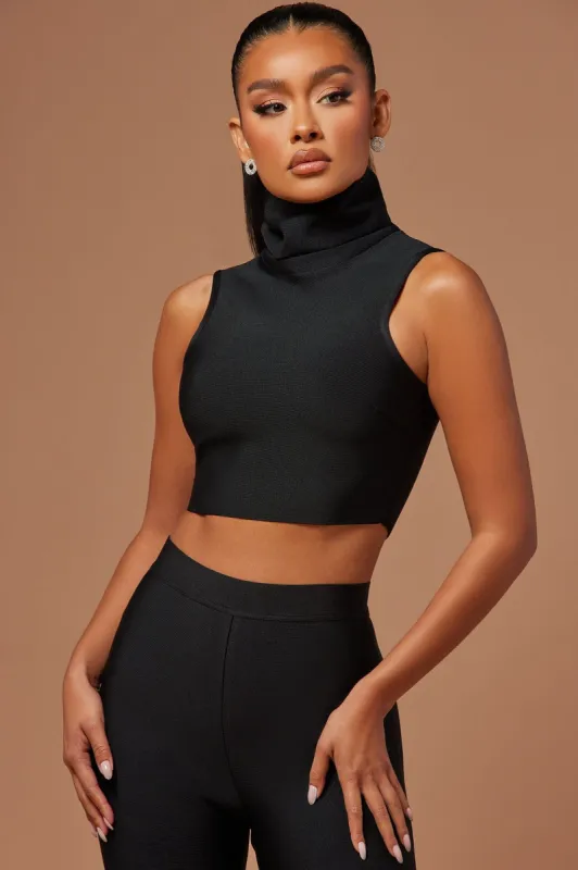 Amelia Bandage Crop Top - Black sold by Fashion Nova
