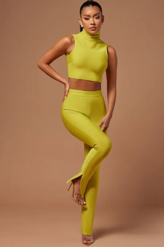 Charlotte Bandage Pant - Chartreuse sold by Fashion Nova