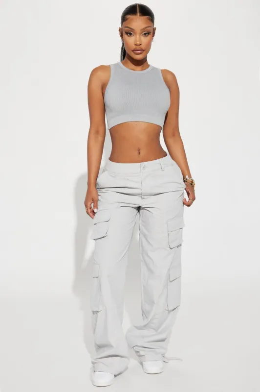 Flap With It Cargo Pant - Grey sold by Fashion Nova