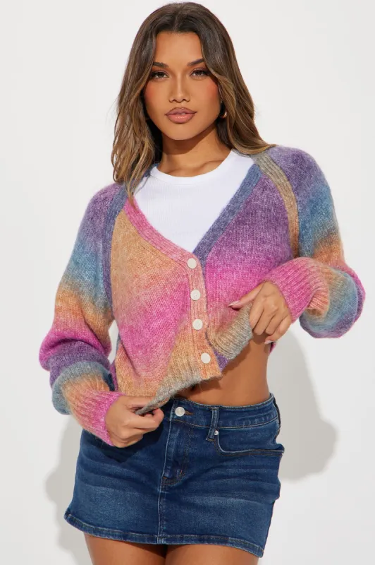 Hollywood Hills Spacedye Cardigan - MultiColor sold by Fashion Nova