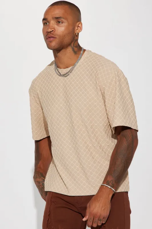 Come and Go Short Sleeve Crew Tee - Tan made by Fashion Nova