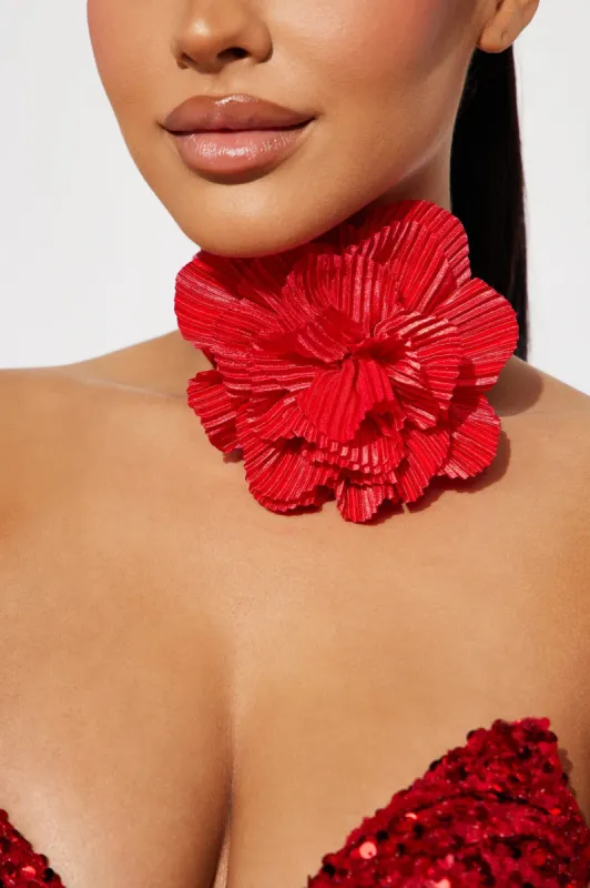 Flora Choker Necklace - Red sold by Fashion Nova