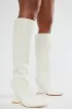 Claire Knee High Boots - Cream sold by Fashion Nova