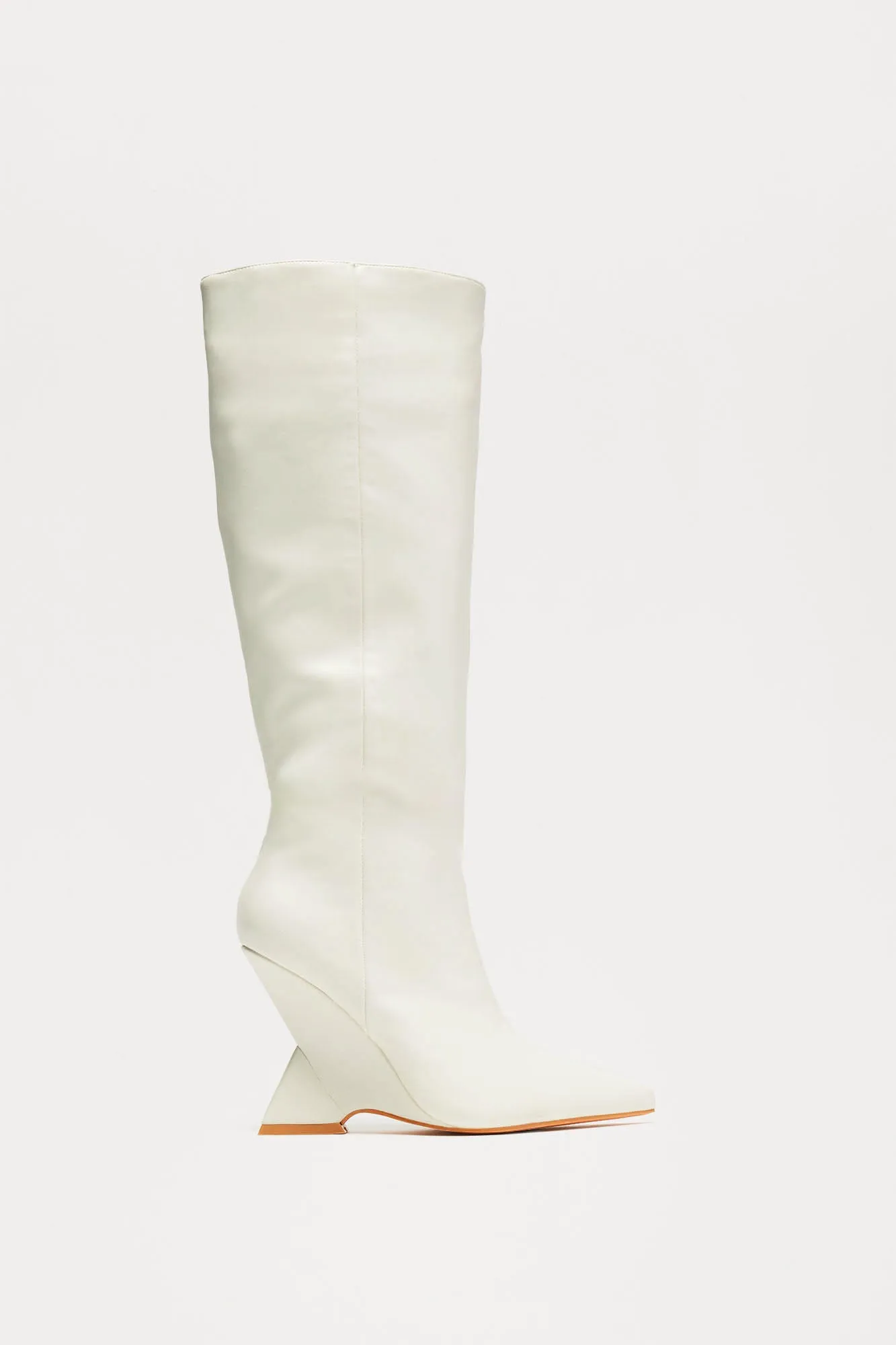Claire Knee High Boots - Cream sold by Fashion Nova product image thumbnail 3