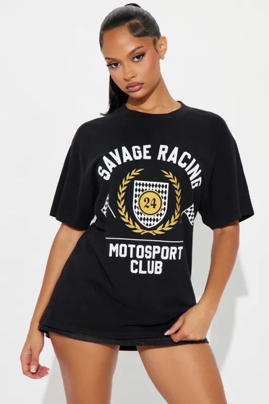 Savage Racing Washed Tee - Black sold by Fashion Nova