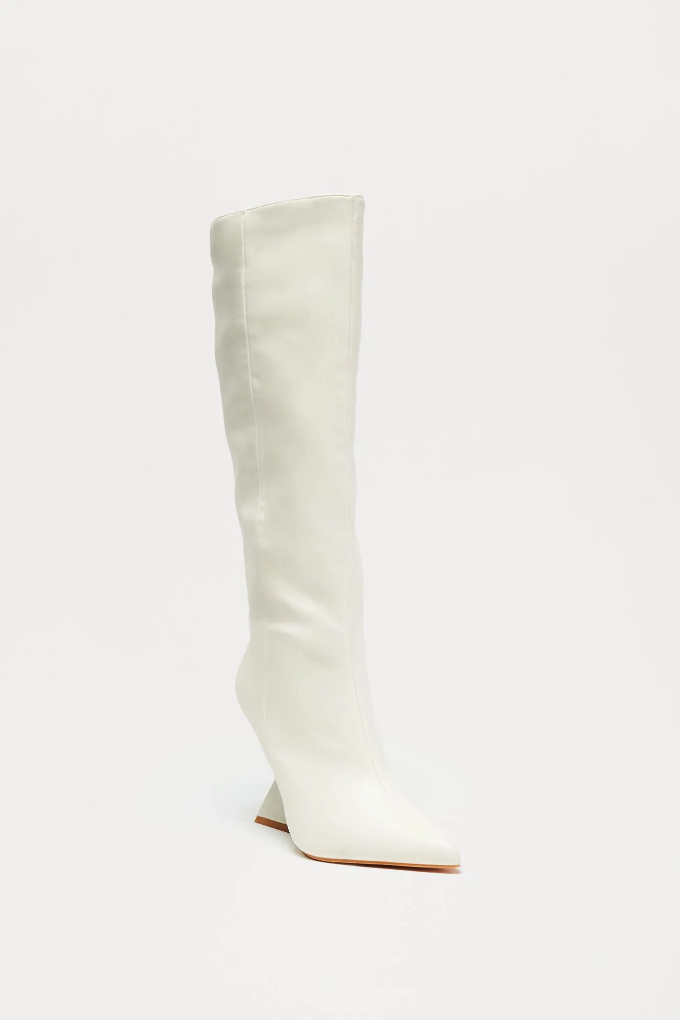 Claire Knee High Boots - Cream sold by Fashion Nova