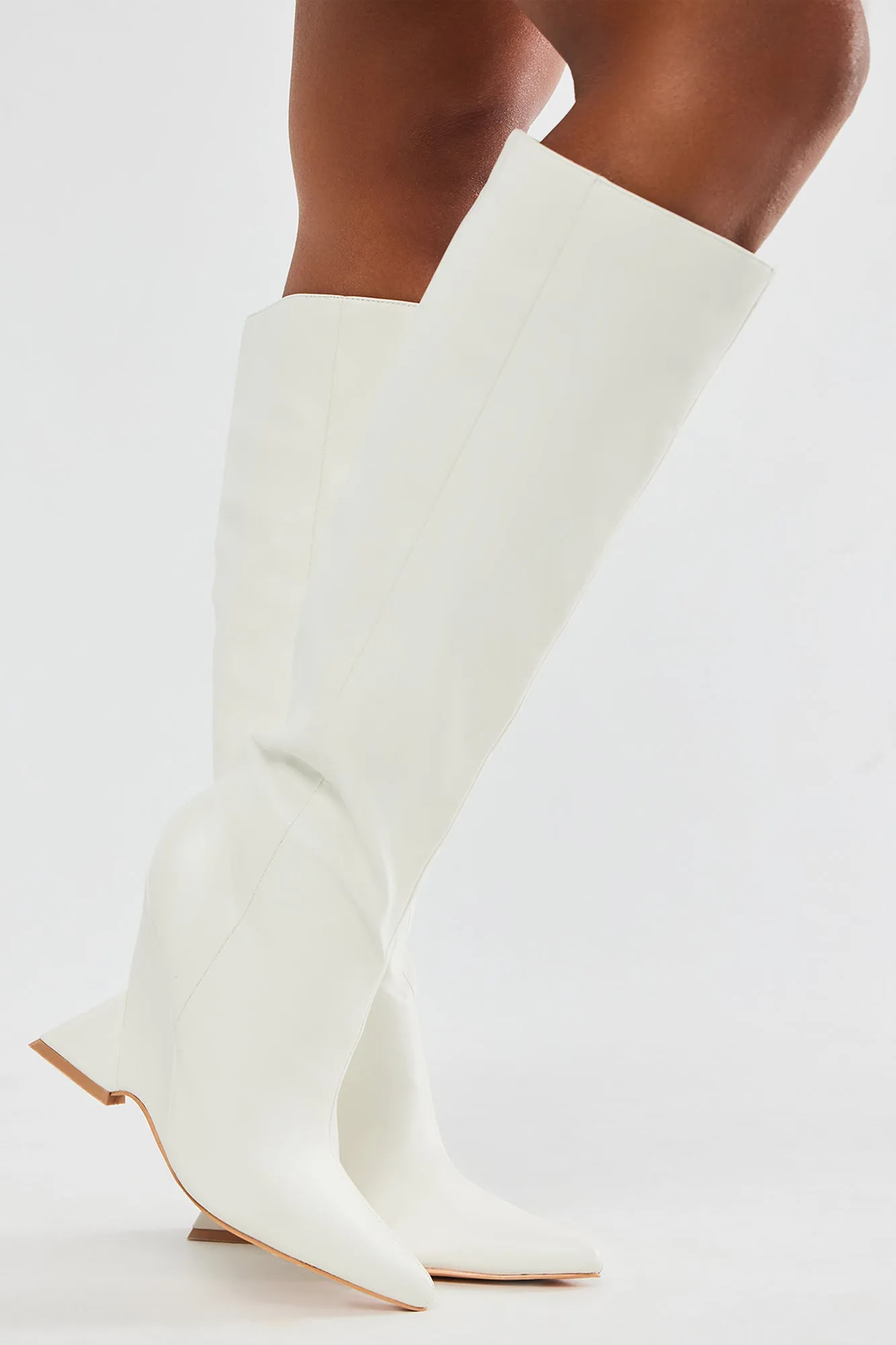 Claire Knee High Boots - Cream sold by Fashion Nova product image thumbnail 4