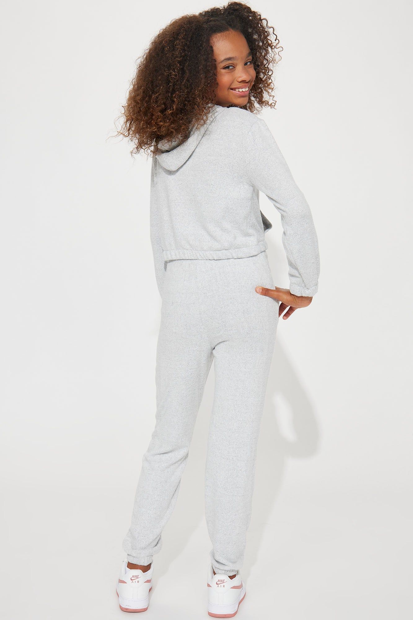 Mini Sparkly Love 2 Piece Jogger Set - Heather Grey sold by Fashion Nova product image thumbnail 4