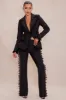 Natalie Lace Trim Blazer Suit Set - Black sold by Fashion Nova