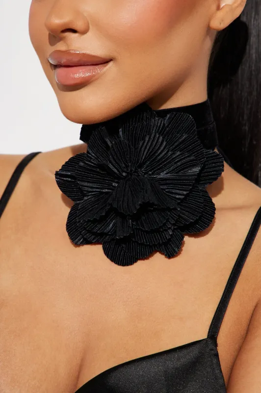 Flora Choker Necklace - Black sold by Fashion Nova