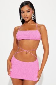 Having Fun Micro Mini Skirt Set - Fuchsia sold by Fashion Nova