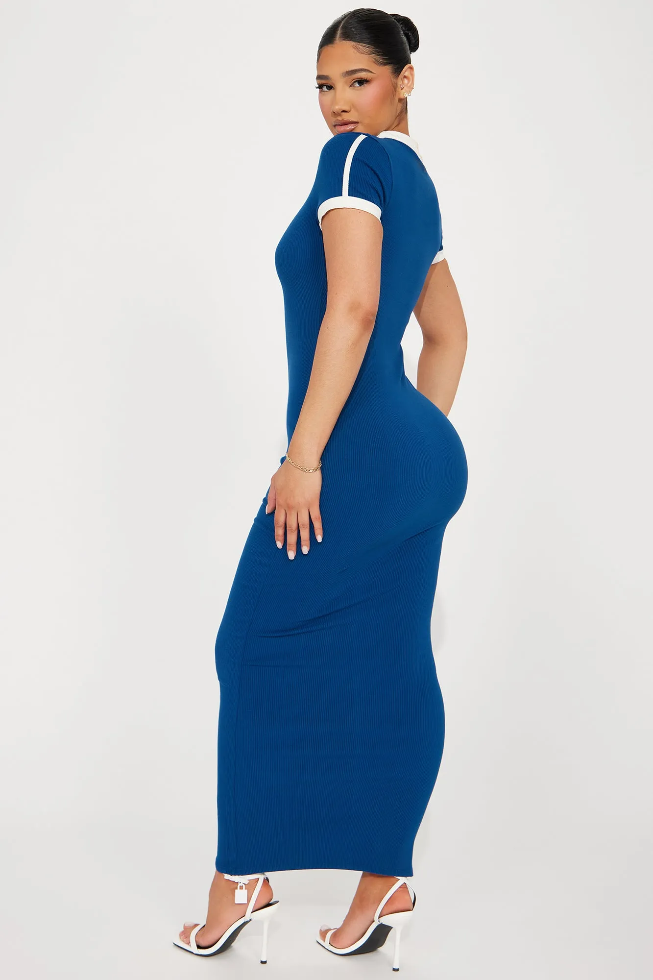 Loren Snatched Maxi Dress - Navy/combo sold by Fashion Nova product image thumbnail 3