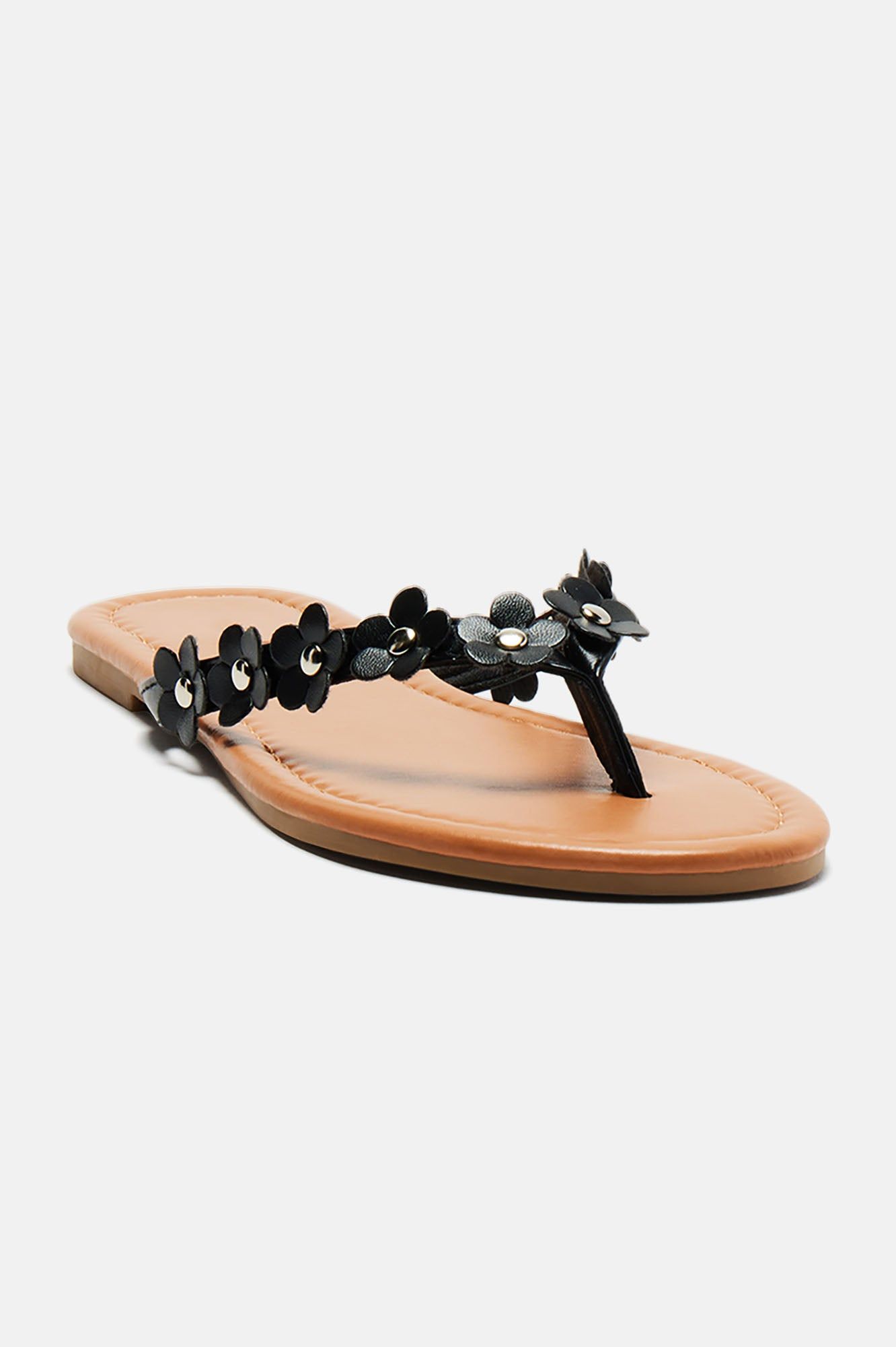 Wild Flower Flip Flops - Black sold by Fashion Nova product image thumbnail 3