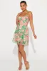 Day In Milan Mini Dress - Green/combo sold by Fashion Nova
