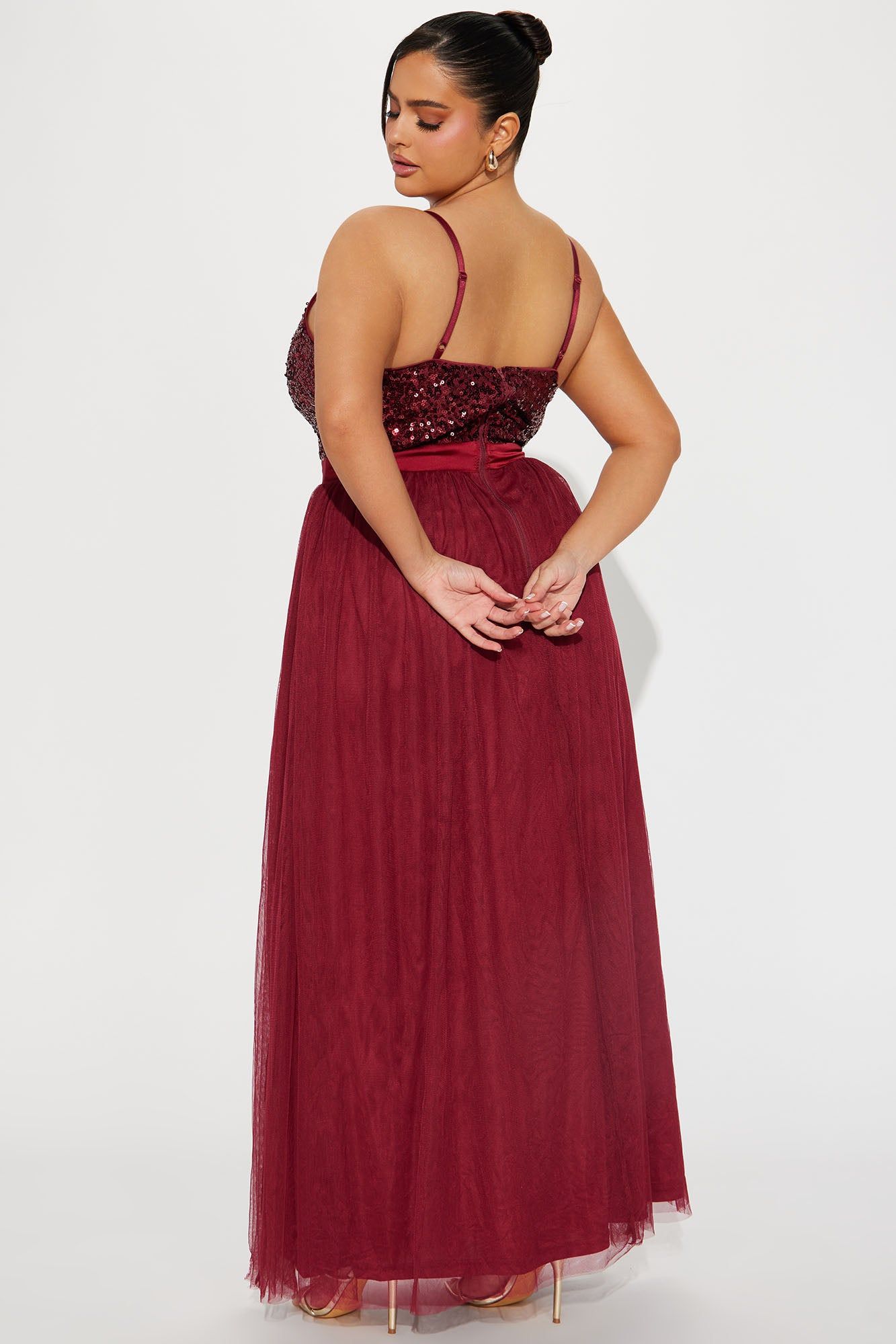 Eliza Sequin Mesh Gown - Wine sold by Fashion Nova product image thumbnail 3