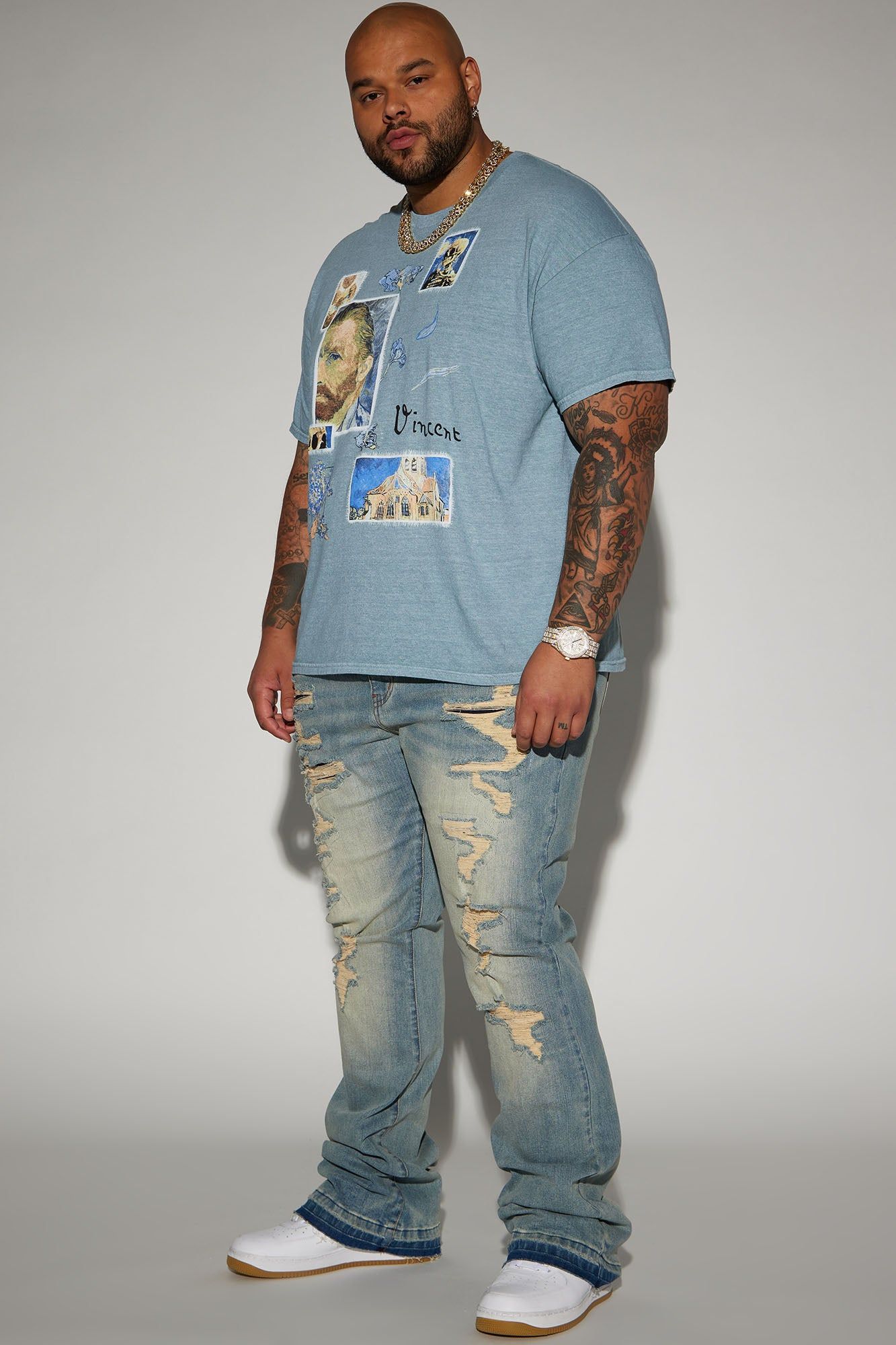 Anytime Stacked Skinny Flare Jeans - Vintage Blue Wash sold by Fashion Nova product image thumbnail 6