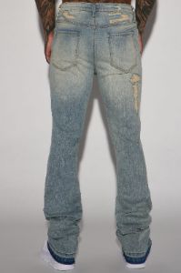Anytime Stacked Skinny Flare Jeans - Vintage Blue Wash sold by Fashion Nova