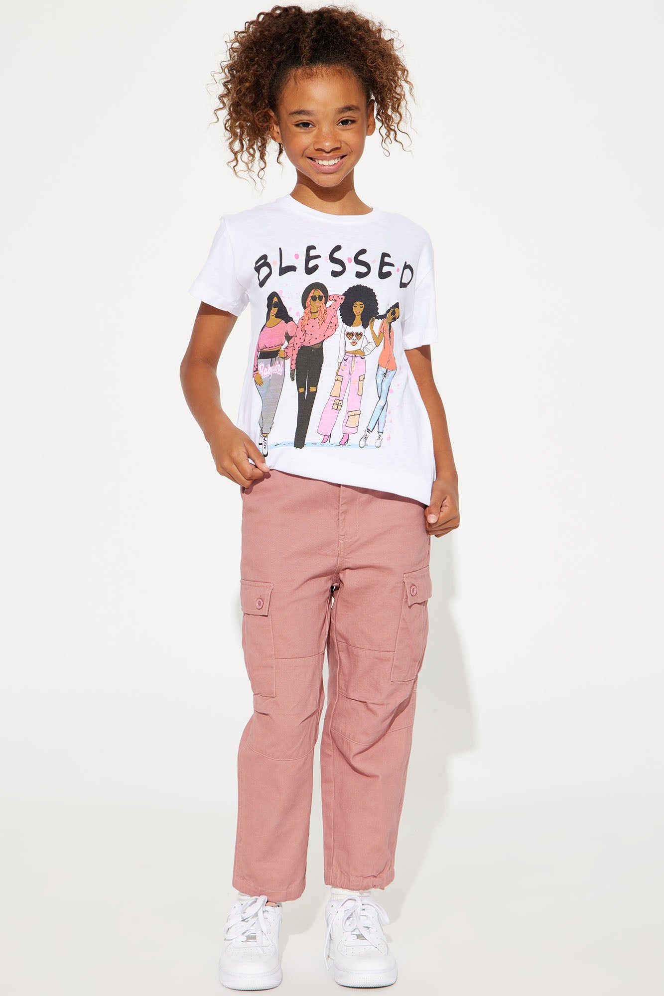 Mini Blessed Friends Screen Tee - White sold by Fashion Nova product image thumbnail 2