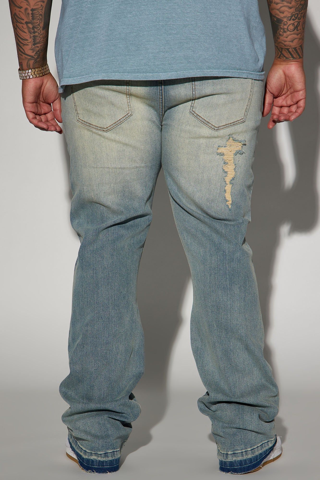 Anytime Stacked Skinny Flare Jeans - Vintage Blue Wash sold by Fashion Nova product image thumbnail 7