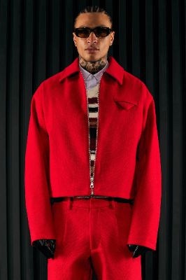 Wilder Textured Weave Cropped Jacket - Red sold by Fashion Nova