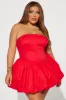 A Night in Paris Bubble Mini Dress - Red sold by Fashion Nova