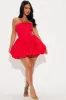 A Night in Paris Bubble Mini Dress - Red sold by Fashion Nova