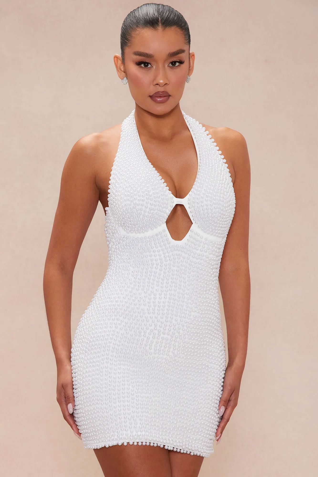 Shiloh Embellished Mini Dress - White sold by Fashion Nova
