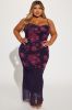 Amelia Mesh Maxi Dress - Purple/combo sold by Fashion Nova