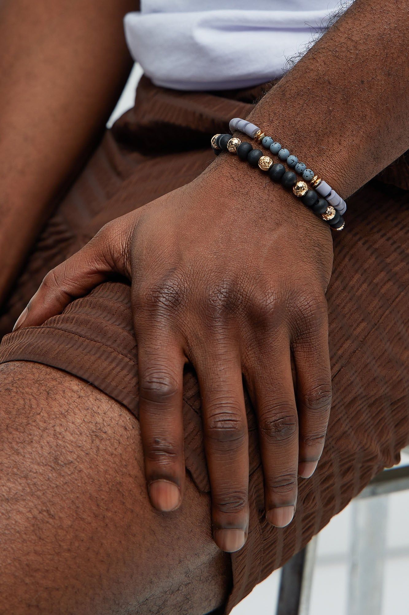 Dual Energy Bracelet Set - Gold/Black sold by Fashion Nova