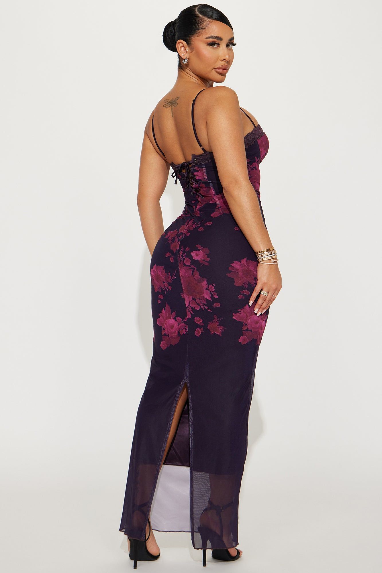 Amelia Mesh Maxi Dress - Purple/combo sold by Fashion Nova product image thumbnail 3