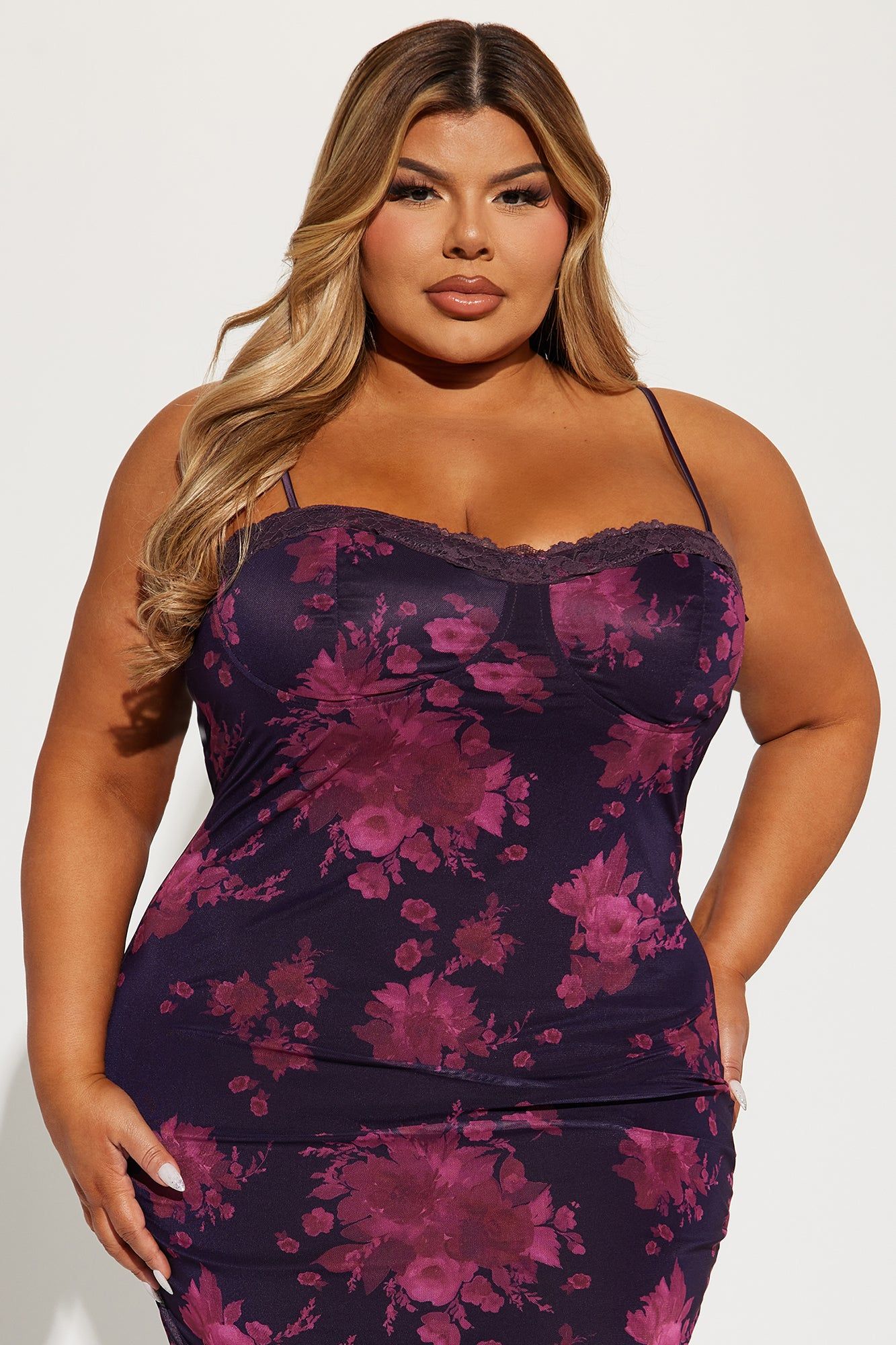 Amelia Mesh Maxi Dress - Purple/combo sold by Fashion Nova product image thumbnail 5