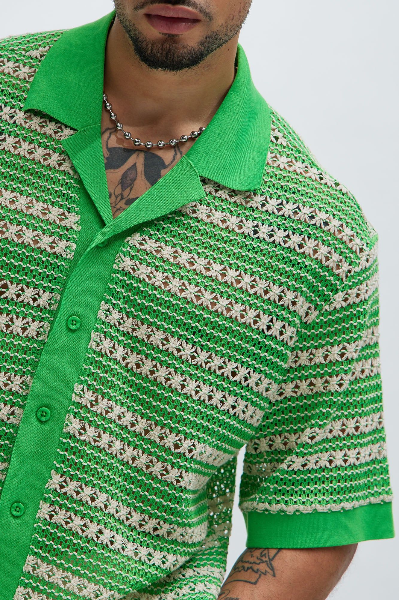 Mario Textured Shirt - Green/combo sold by Fashion Nova product image thumbnail 3