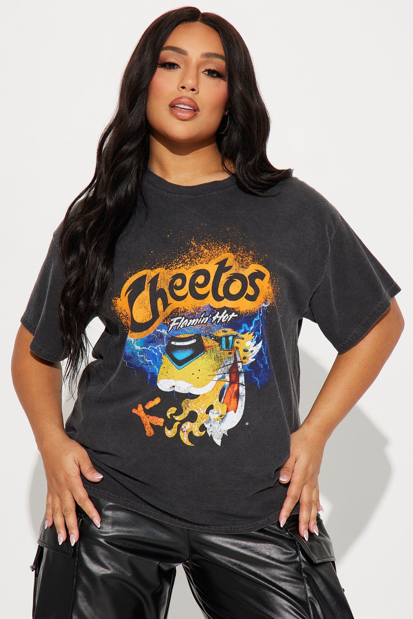 Flamin' Hot Cheetos Washed Tee - Black Wash sold by Fashion Nova product image thumbnail 4