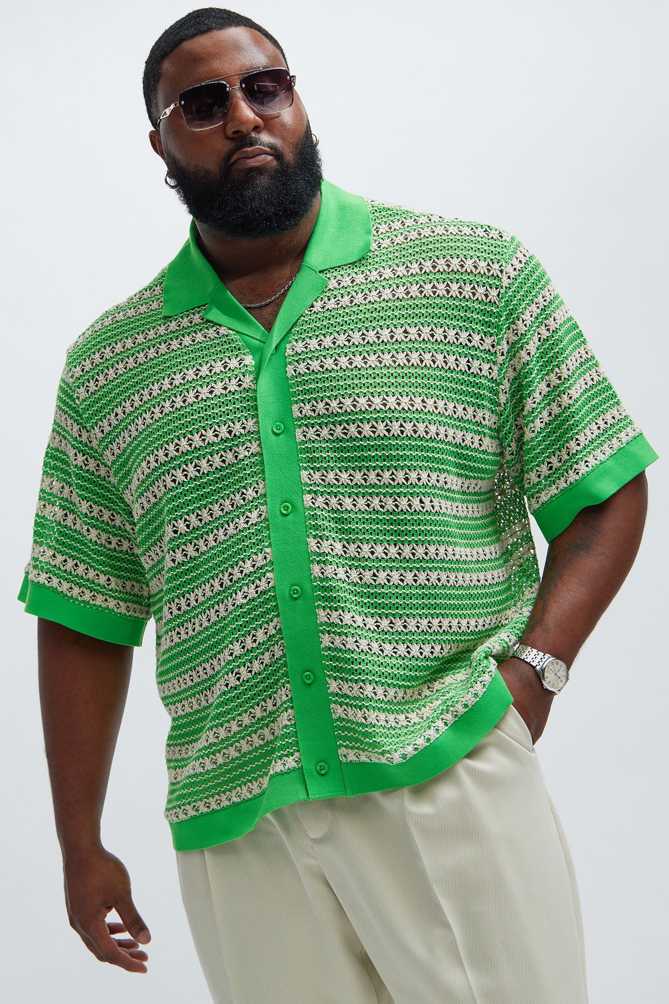 Mario Textured Shirt - Green/combo sold by Fashion Nova product image thumbnail 5