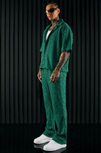 Jordan Textured Slim Pants - Green sold by Fashion Nova