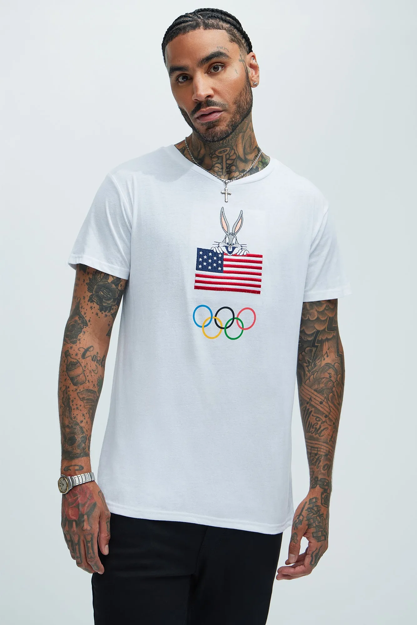 Looney Tunes TEAM USA Short Sleeve Tee - White sold by Fashion Nova