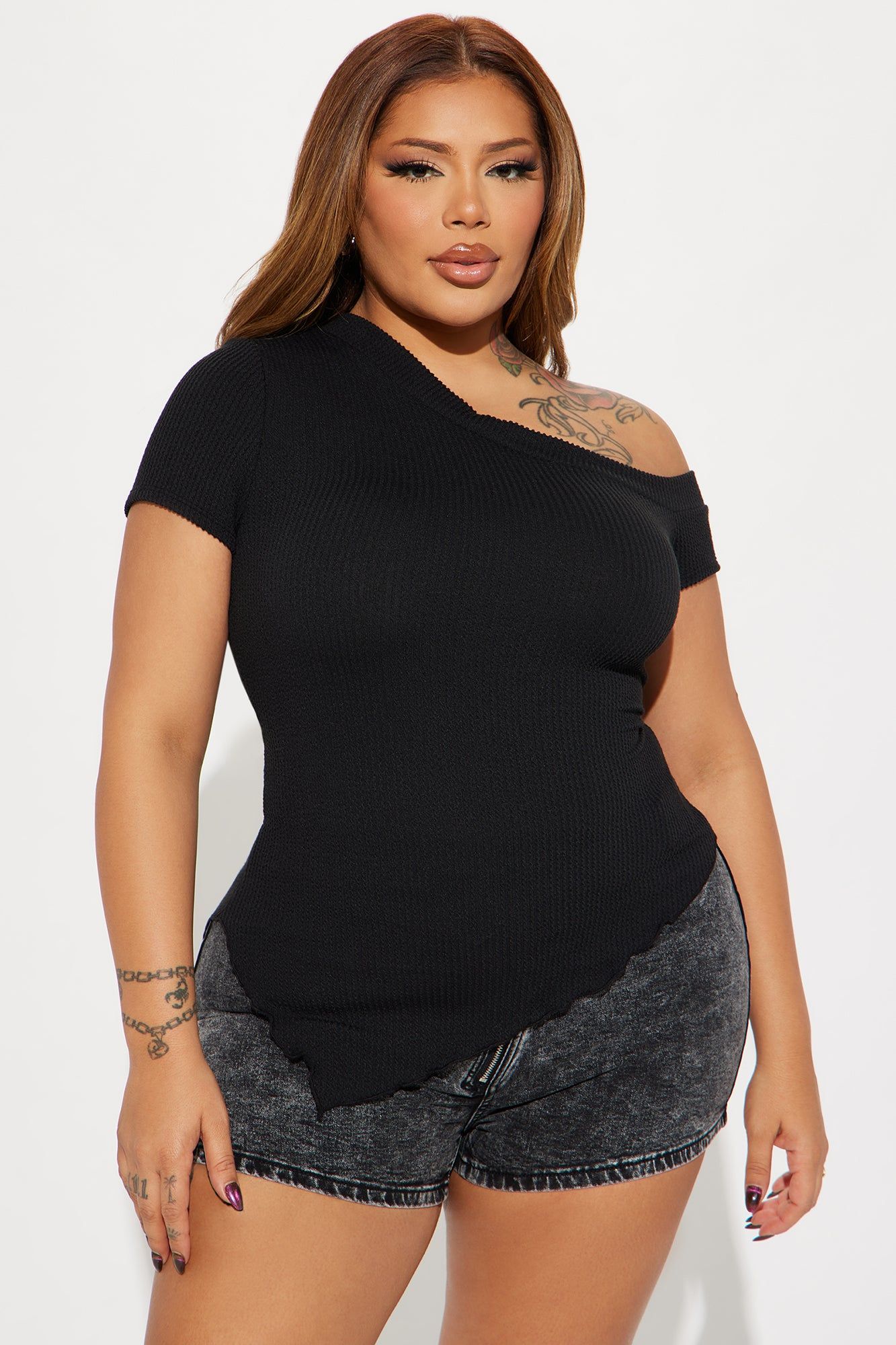 Isabella One Shoulder Top - Black sold by Fashion Nova product image thumbnail 4
