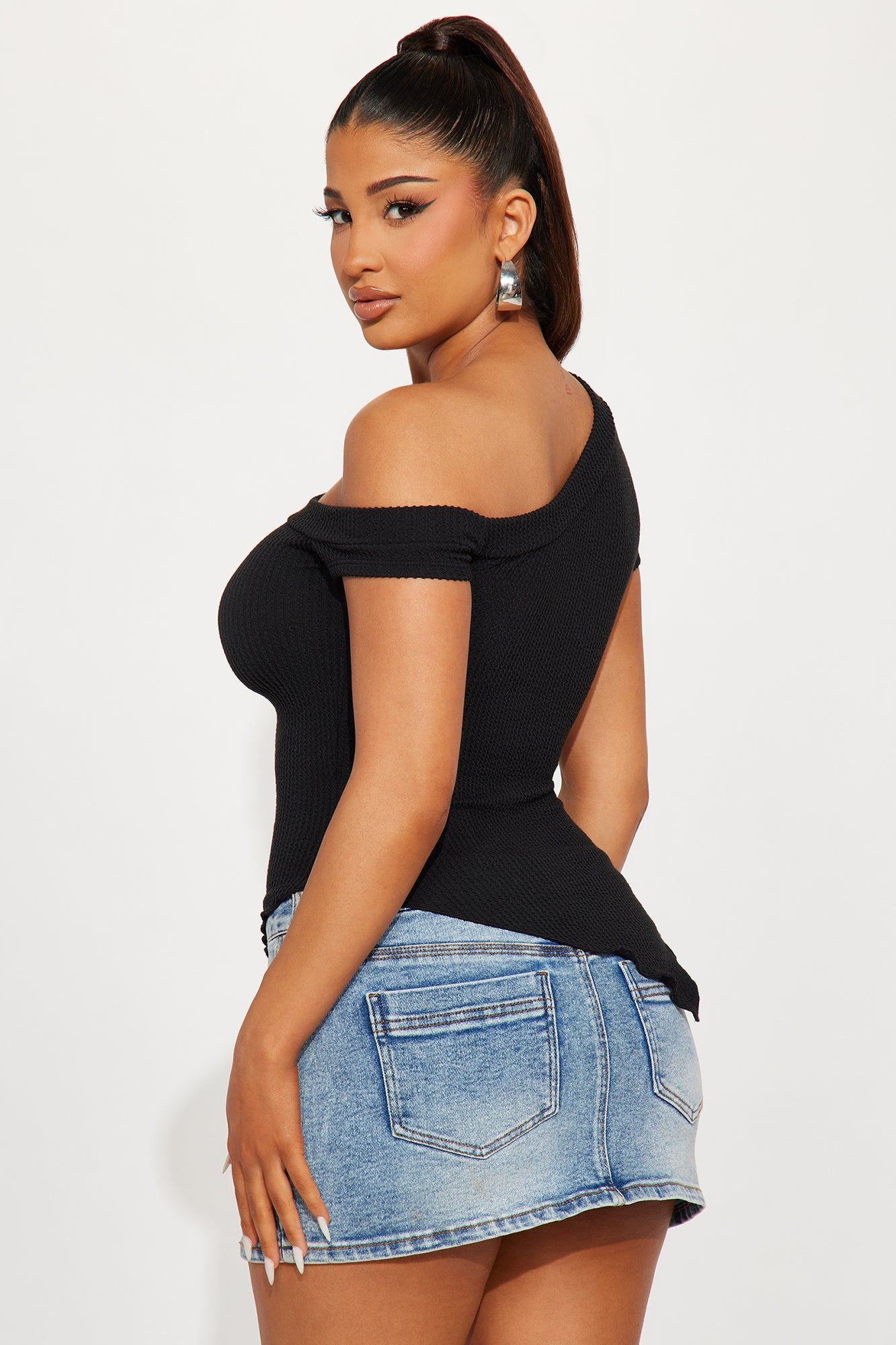 Isabella One Shoulder Top - Black sold by Fashion Nova product image thumbnail 3