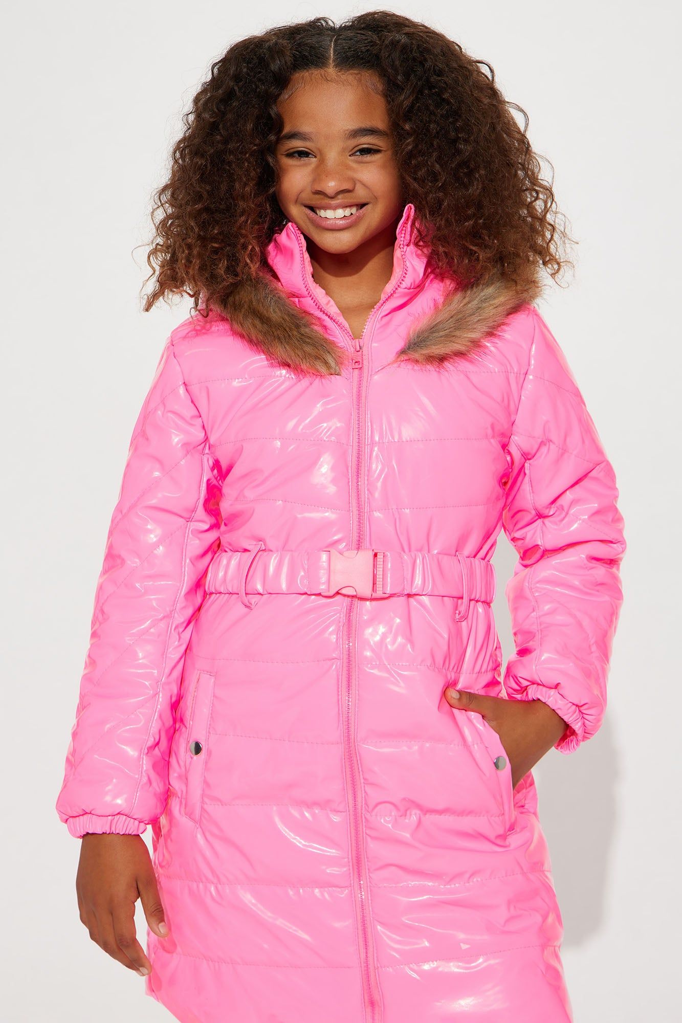 Mini Rock with it PU Puffer Jacket - Neon Pink sold by Fashion Nova product image thumbnail 2