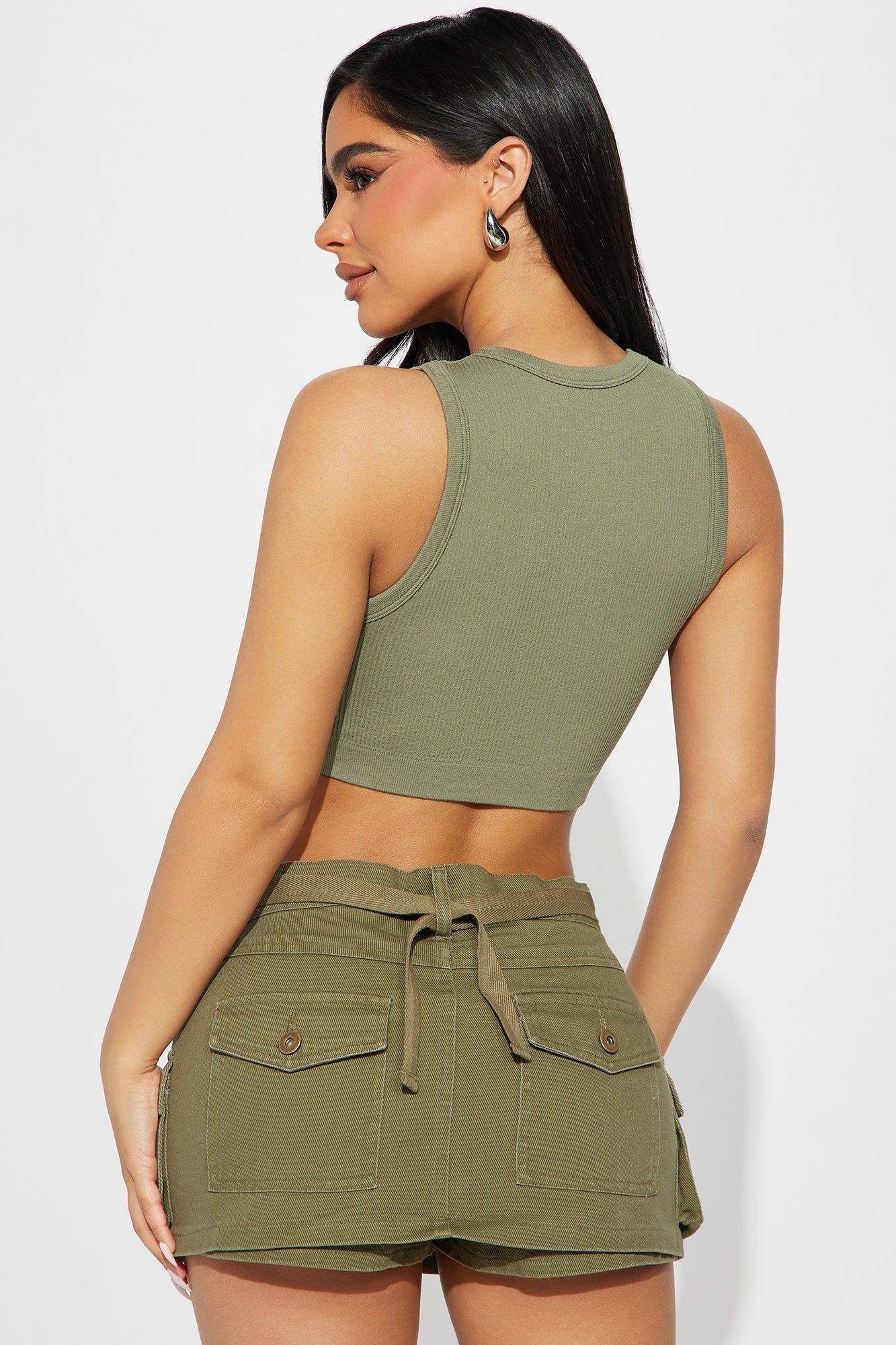 Jackie Seamless Crop Top - Olive sold by Fashion Nova product image thumbnail 3