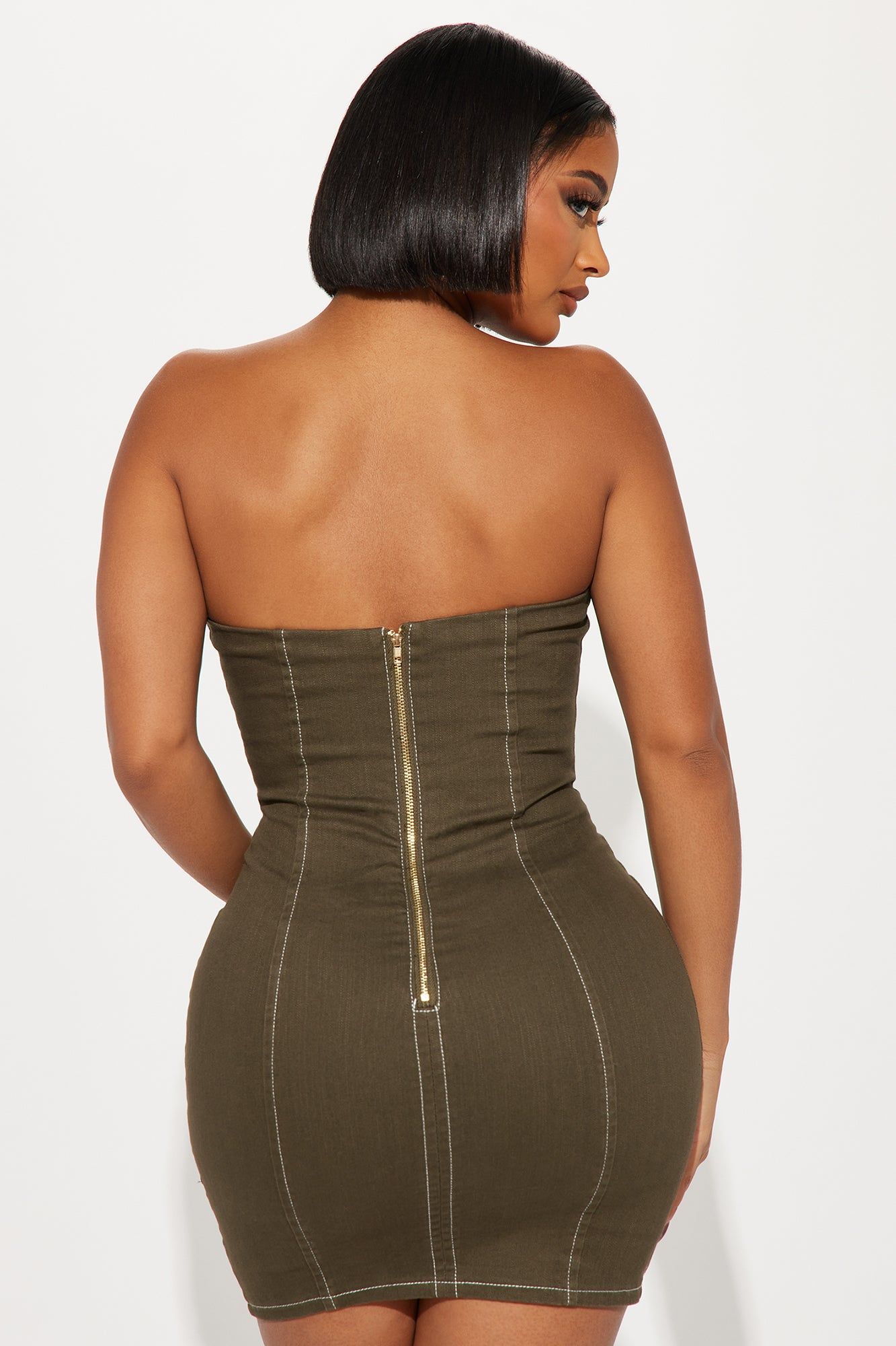 Sierra Denim Mini Dress - Green sold by Fashion Nova product image thumbnail 3