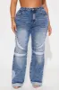 Going Along For The Rise Moto Wide Leg Jeans - Medium Wash sold by Fashion Nova