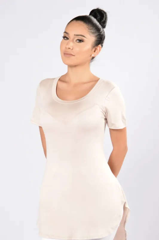 Scoop of the Day Tee - Taupe made by Fashion Nova