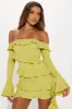 Ruffle Romance Mini Dress - Chartreuse sold by Fashion Nova